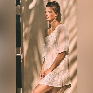 Carolina K Beaded Sands Swing Dress Size XS Oversized